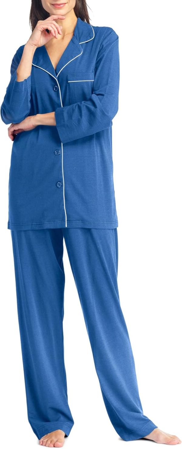 Fishers Finery Women's EcoFabric Full Length Pajama Set; Long Sleeve with Gift Box