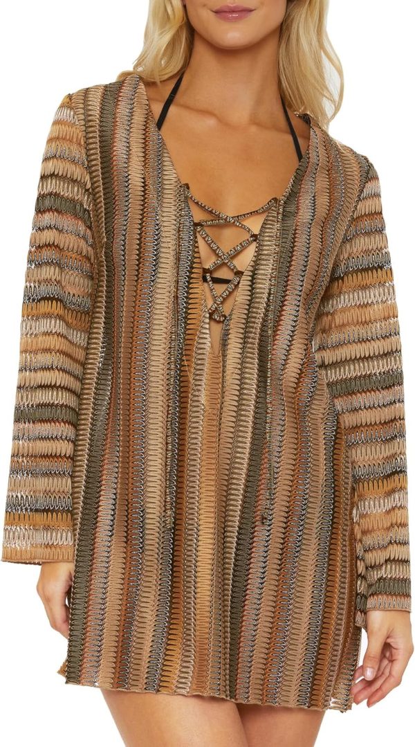 Isabella Rose Syracuse Lace Up Tunic, Casual, Beach Cover Ups for Women